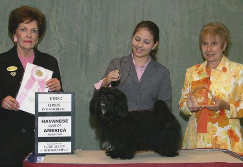 Alex with AKC Champion Mia at the dog show